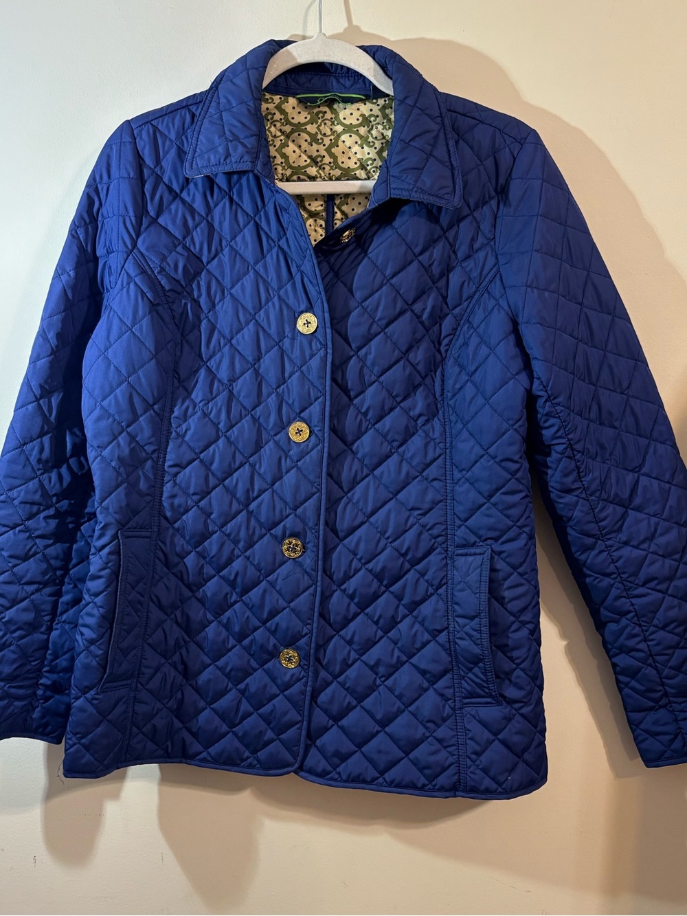 C. Wonder quilted barn jacket‎ Women’s small blue green lining Contrast Cuff